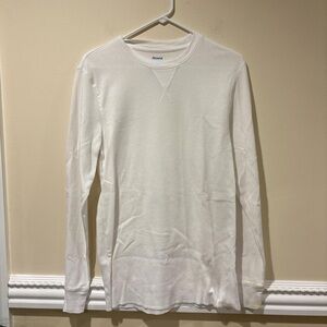 Abound Men's White Long Sleeve Waffle Knit Shirt